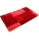 Badematte »Cala Rosso«, Höhe 30 mm, rutschhemmend beschichtet, fußbodenheizungsgeeignet-schnell trocknend, Badteppich, Patchwork Design, waschbar, karo, Badezimmerteppich, 73405227-0 rot 1 St.