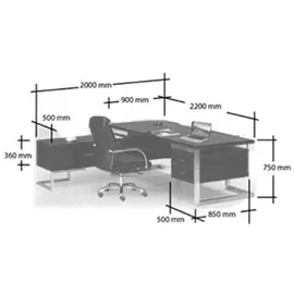 Jet-Line Büroschreibtisch Venedig schwarz