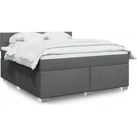 vidaXL Boxspringbett 180 x 200 cm Dunkelgrau