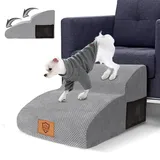 Myiosus Hundetreppe für Kleine Hunde, 2 Stufen Haustiertreppe, wasserdicht Hunde Treppen aus Schwamm, rutschfest Hunderampe für Sofa Bett, Hundetreppe mit Waschbar Bezug, Tragbar Katzentreppe