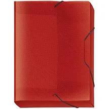 Veloflex 4443220 - Sammelbox Crystal, DIN A4, transparente PP-Folie, mit Gummizug, Dokumenten-Box, Heft-Box, rot