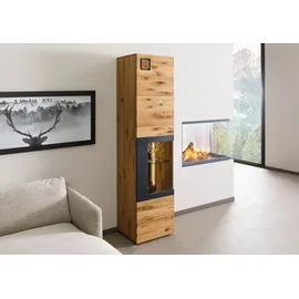 MASSIVMOEBEL24.DE Vitrine Kitzbühel 50 x 43,5 x 204 cm Schwarz
