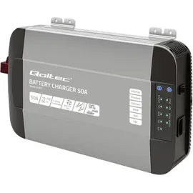 Qoltec intelligente professionelle Monolith-Ladegerät für LiFePO4-, AGM-, GEL- SLA-Batterien 50 A, 12 V)