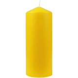 HS Candle Wachskerzen Stumpenkerzen Ø6cm x 13,5cm - in vielen Farben - Hergestellt in EU - Kerzen Blockkerzen - Wachs Stumpen - Adventskerzen, Weihnachtskerzen - Gelb