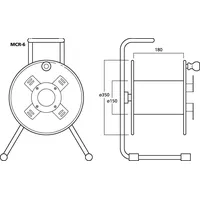 Monacor MCR-6 Kabeltrommel Schwarz