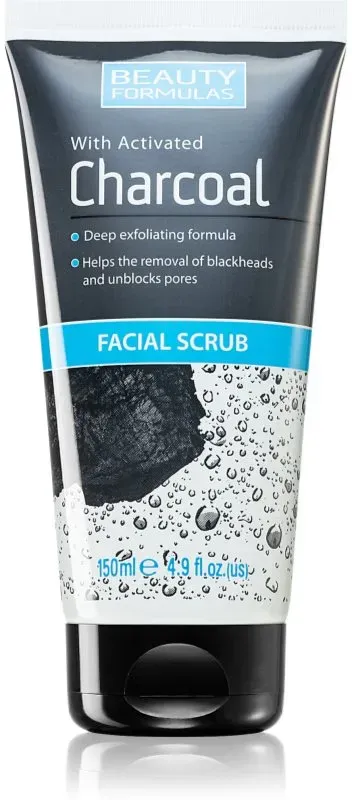 Beauty Formulas Charcoal Gesichtspeeling mit Aktivkohle 150 ml