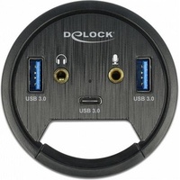 DeLOCK Tisch USB-Hub, 1x USB-C 3.0, 2x USB-A 3.0, USB-A 3.0 [Stecker] (62794)