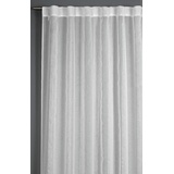 GARDINIA Vorhang mit verdeckten Schlaufen, Lichtdurchlässig, Schlaufenschal, Transparent, Gardine mit Streifenoptik, Weiß, 140 x 245 cm