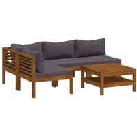 vidaXL 5-tlg. Garten-Lounge-Set mit Auflage Massivholz Akazie