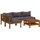 vidaXL 5-tlg. Garten-Lounge-Set mit Auflage Massivholz Akazie