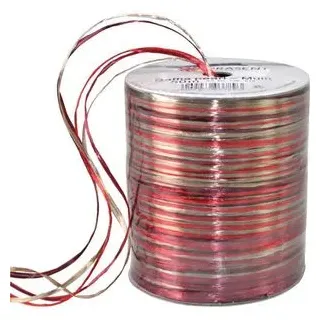 Präsent Geschenkband Raffia glänzend rot/gold 3,0 mm x 50,0 m
