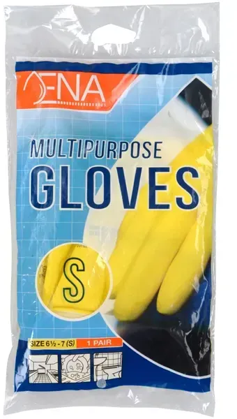 Abena ENA Multipurpose Chemikalien Schutzhandschuhe gelb S Gr. 6,5-7 hergestellt aus Gummi Latex, Lebensmittel geeignet