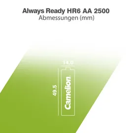 Camelion 2500mAh Always Ready Akku AA Mignon HR6 1,2V NiMH - 2er