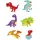 Glorex  6 2247 703 Moosgummi Sticker Dinosaurier selbstklebend 12 sortiert in verschiedenen Motiven ideal zum Verzieren und Dekorieren von Grußkarten für Scrapbooking usw. Stück