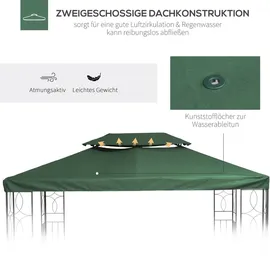 Outsunny Ersatzdach 3 x 4 m Grün