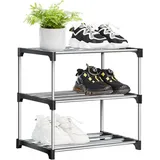 LuxusKollektion Schuhformer Kleines Schuhregal 3 Ebenen Stapelbares Metall Schuhschrank