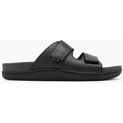 Komfort Leder Pantolette - Herren - schwarz