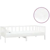 vidaXL Tagesbett mit Matratze 90x200 cm Weiß Kiefer Massivholz