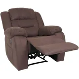MCW Fernsehsessel MCW-J57 Wildleder-Optik 80 x 100 x 90 cm Braun mit Fernbedienung