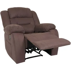 MCW Fernsehsessel MCW-J57 Wildleder-Optik 80 x 100 x 90 cm Braun mit Fernbedienung