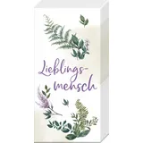 IHR Ideal Home Range - Taschentücher LIEBLINGSMENSCH Creme 1 Päckchen mit 10 einzelnen 4-lagigen Taschentüchern 21 cm x 21 cm / 8 inch x 8 inch