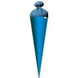ROTH Bastelschultüte 70cm pazifikblau blau rund - Schultüte mit Stabiler Rot(h)-Spitze mit Filz-Verschluss