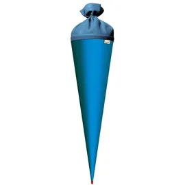 ROTH Bastelschultüte 70cm pazifikblau blau rund - Schultüte mit Stabiler Rot(h)-Spitze mit Filz-Verschluss