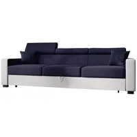MOEBLO Schlafsofa Kamelia, Couch Polstermöbel Sitzmöbel Wohnzimmermöbel 2-Sitzer-Sofa Stoffsofa, Samt/Velour + Kunstleder, - (BxHxT): 241x97x92 cm blau
