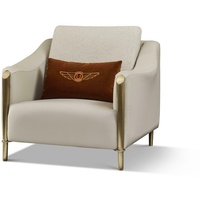 JVmoebel Sessel, Sessel Design Stuhl Polster Stoff Textil Leder Lounge weiß