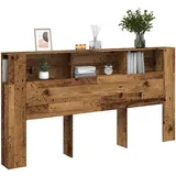 vidaXL Bett-Kopfteil mit Ablagen Altholz-Optik 200x18,5x102,5 cm