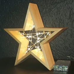 FHS Holzstern 50 LED 6/18 Stunden Timer