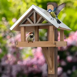 VOSS.garden Mora - hochwertiges Vogelhaus zur Wandmontage, braun