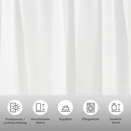 MY HOME Bogenstore MY HOME "Eby" Gr. 5, weiß, B:400cm H:120cm, Voile, Polyester, Gardinen, Transparent Polyester