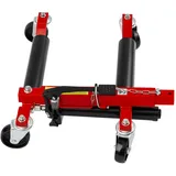 TRUTZHOLM Rangierhilfe PKW hydraulisch Tragkraft 680 kg für Reifenbreite bis 30 cm Hubhöhe ca. 8 cm Rangierroller mit PVC-Auflagen Rangierwagenheber 360° Lenkrollen für Werkstatt Garage in rot