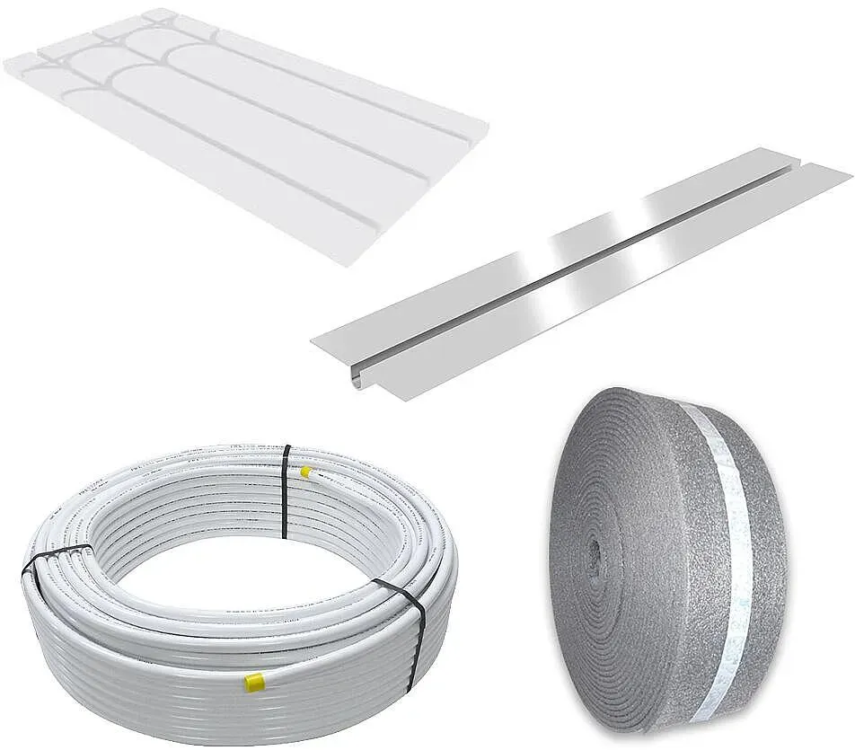 Fußbodenheizung-Set mit 20mm EPS Dämmplatte und Wärmeleitblechen (Ausführung: 280.0 m2)