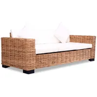 vidaXL 3-Sitzer-Sofa Natürliches Rattan