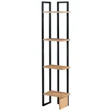 [en.casa] Bücherregal Bjergsted Standregal 150 x 36 x 21 cm Holzregal CD-Regal Schwarz/Walnuss-Optik