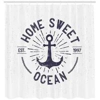 ABAKUHAUS Duschvorhang Anker 175 x 220 cm blau