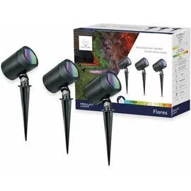 Müller-Licht LED Gartenspots 13 W 3er Set Höhe: 19,5 cm Schwarz/Weiß