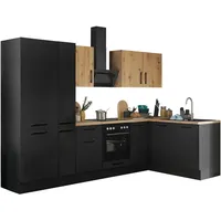 BASIC by Balculina Winkelküche L-Form 300 cm schwarz