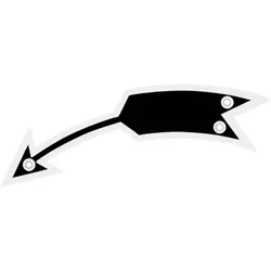 Drehrichtungspfeil links ohne Text, schwarz, Aluminium eloxiert, 105x21mm