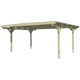 SKANHOLZ Odenwald Flachdach Doppelcarport aus Leimholz 6,40 x 5,41 m unbehandelt