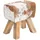 Wohnling Hocker WL5.109 Leder 30 x 47 x 30 cm Braun/Weiß