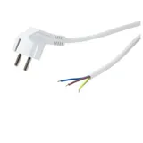 Logilink CP136 Netzkabel Schutzkontakt Stecker 90 zu offenem Kabelende weiß