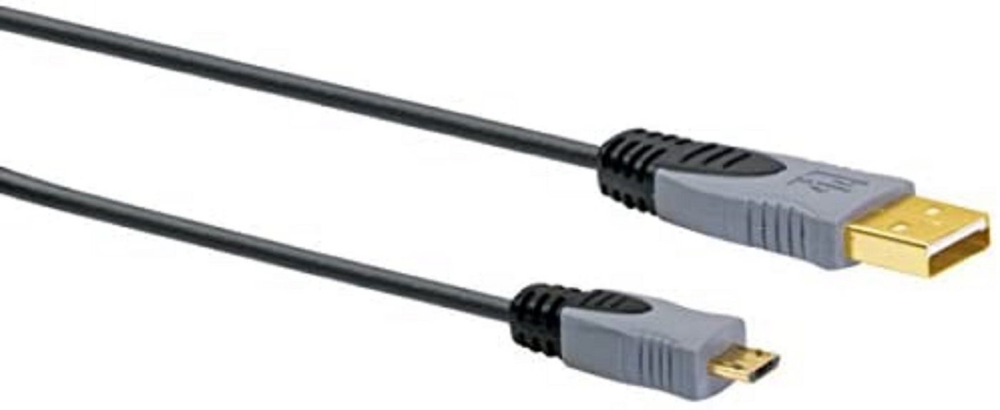 Schwaiger SCHWAIGER USB 2.0 A/USB 2.0 Micro-B 2m - USB Kabel Smartphone-Kabel schwarz