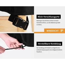 luxuskollektion Dokon Gartenmöbel Abdeckung Ø128 x 71 cm Schwarz