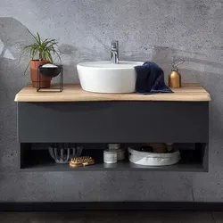 Bad Unterschrank mit Becken für die Wandmontage einer Schublade