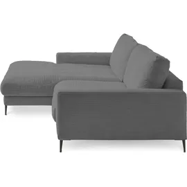 KAWOLA Ecksofa Cara Cord Recamiere links grau
