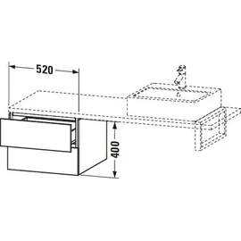 Duravit L-Cube Unterschrank für Konsole, 2 Schub.
