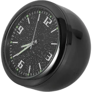 PartyKindom Kleiner Runduhr Auto Uhr mit Luminiertem Design aus Zinklegierung Einfache Montage für Armaturenbrett und Fahrzeuginnenraum Dekoration